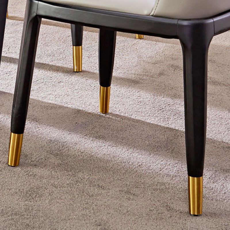 Contemporary Dining Armless Chair Matte Finish Leather Curved Parsons Chair Clearhalo ' kitchen&dining_furn' 'Dining Chairs' 'Dining Tables & Seating' 'dining_chair' 'furn' 'furn_dining_chair' 'Furniture' 'furniture_dining_chair' 'Kitchen & Dining Furniture' 'kitchen' 1200x1200_e5ae3dff-0991-45d1-b5e8-d0c88fb93b03