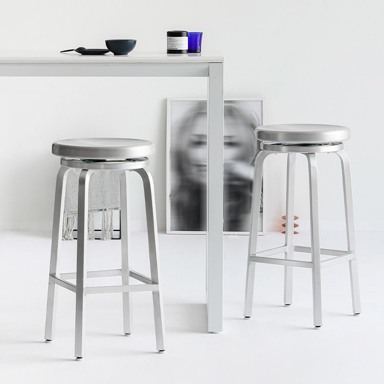 Contemporary Backless Metal Counter Stool with 4 Legs for Dining Room Clearhalo 'Bar Furniture' 'Bar Stools' 'bar_stools' 'furn' 'furn_bar_stools' 'Furniture' 'Kitchen & Dining Furniture' 1200x1200_e5af6124-c44f-4804-9663-fd10ac58f2c4