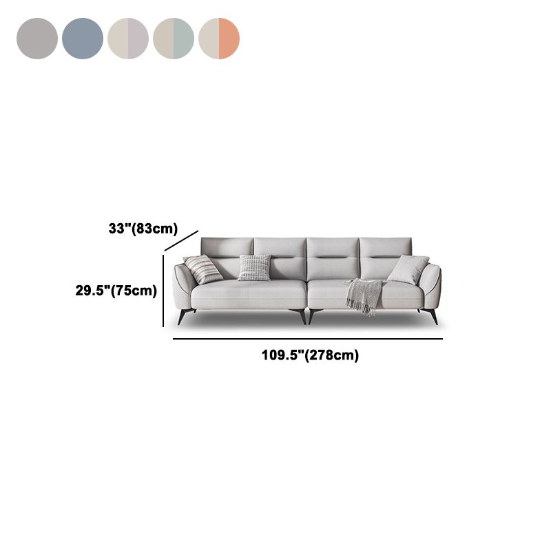Contemporary Faux Leather Square Arm Sofa Standard Sofa with Sewn Pillow Back Clearhalo 'furn' 'furn_sofas' 'Furniture' 'furniture_sofas' 'Living Room Furniture' 'Sofa' 'sofas' 1200x1200_e5afe441-2603-4501-b3d5-4c4f6bfdff71