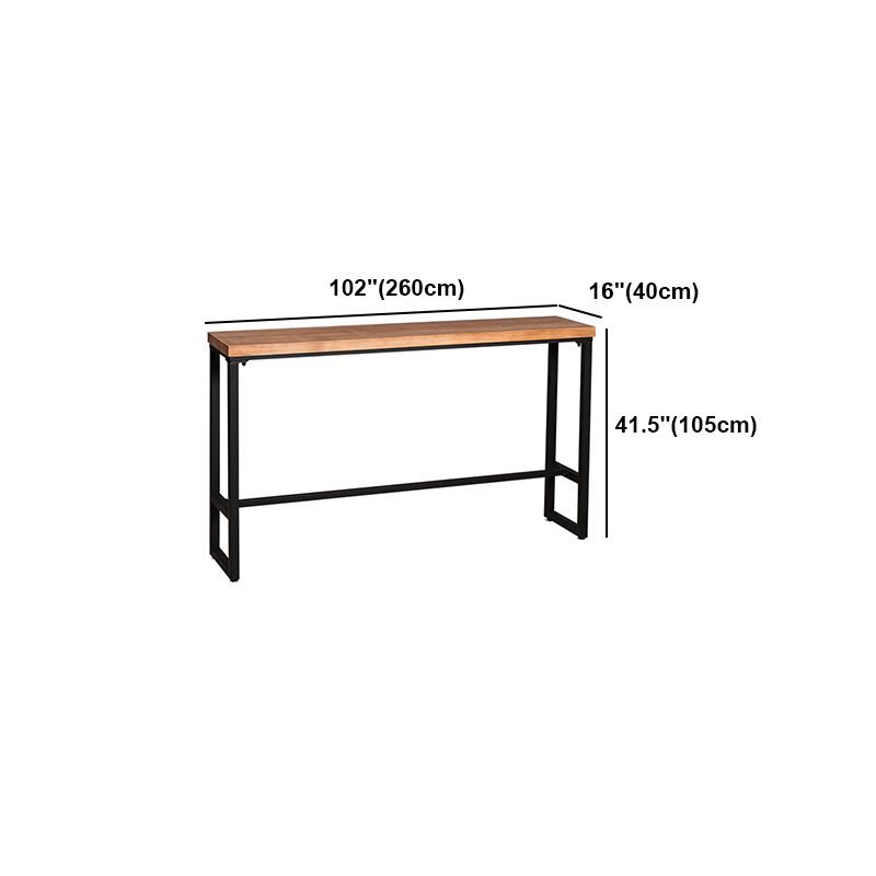 Modern Style Bar Table Solid Wood and Iron Brown Coffee Shop Bar Table Clearhalo 'Bar Furniture' 'Bar Tables' 'bar_tables' 'furn' 'furn_bar_tables' 'Furniture' 'furniture_bar_tables' 'Kitchen & Dining Furniture' 'kitchen&dining_furn' 'kitchen' 1200x1200_e5b0c603-a33a-46e1-a626-5950c1e08f7d