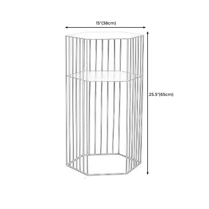 Black/white/gold Geometric Top Side Table Ironcraft Frame End Table Clearhalo 'Coffee & Accent Tables' 'End & Side Tables' 'end_side_tables' 'furn' 'furn_end_side_tables' 'Furniture' 'Living Room Furniture' 1200x1200_e5b11147-0b92-4678-8372-f75422b7f399