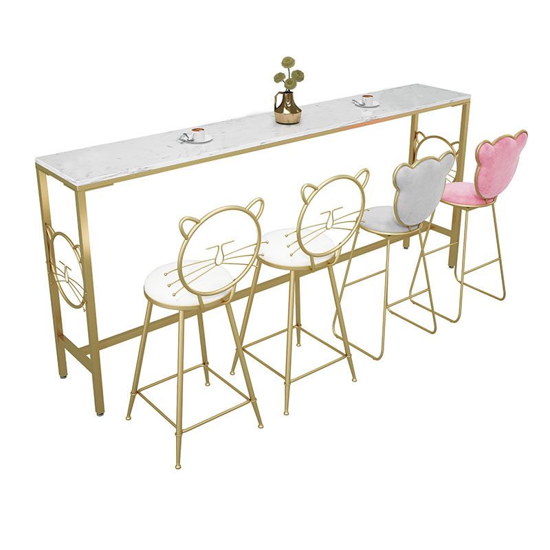 Tavolo da bancone rettangolo glam barre di marmo di marmo/tavolo da dinette in bianco