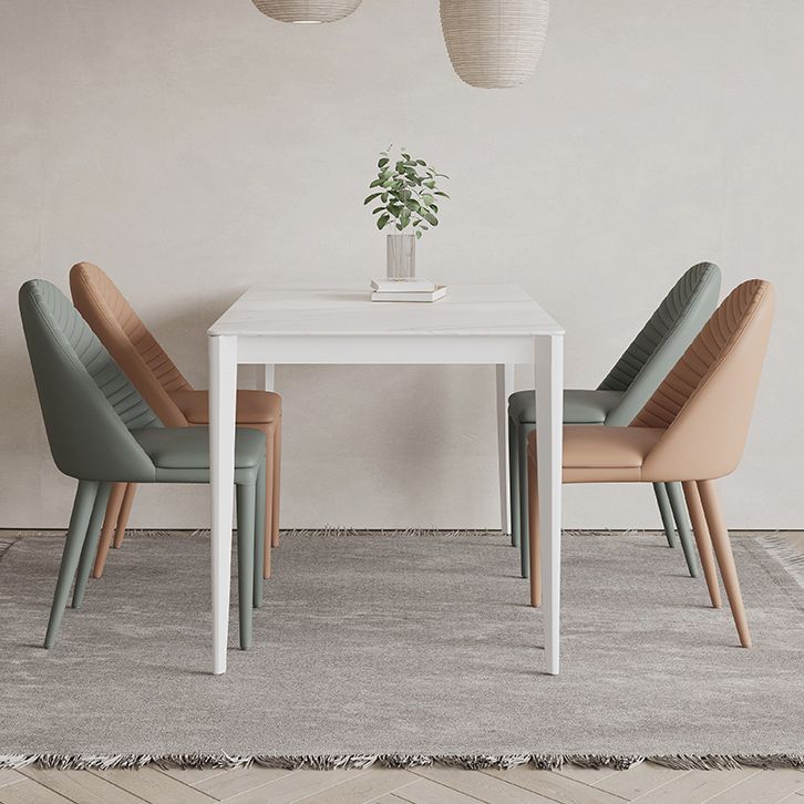 Rectangle Dining Site Table Simplicity Style Stone Dinner Table with 4 Legs Clearhalo ' dining_table' 'Dining Tables & Seating' 'Dining Tables' 'Furniture' 'furniture_dining_table' 'Kitchen & Dining Furniture' 'kitchen&dining_furn' 'kitchen' 'kitchen_dining_table' 1200x1200_e5b25685-7589-4f45-a2f0-ab81e058d772
