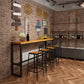 Juego de mesa de bar de madera industrial de 1/2/5 piezas, juego de mostrador rectangular para uso doméstico