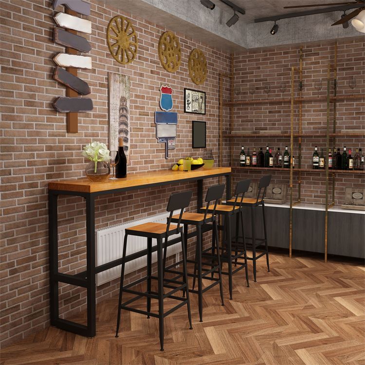 Juego de mesa de bar de madera industrial de 1/2/5 piezas, juego de mostrador rectangular para uso doméstico