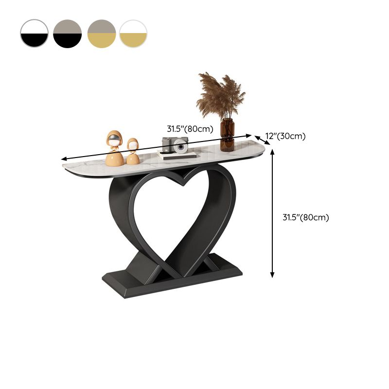 Tavolo di accento console mezzaluna moderna tavola console di finitura antica in pietra