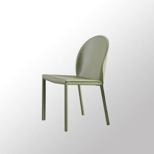 Orange and Green Dining Chairs Modern Faux Leather Armless Dining Side Chair