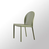 Orange and Green Dining Chairs Modern Faux Leather Armless Dining Side Chair