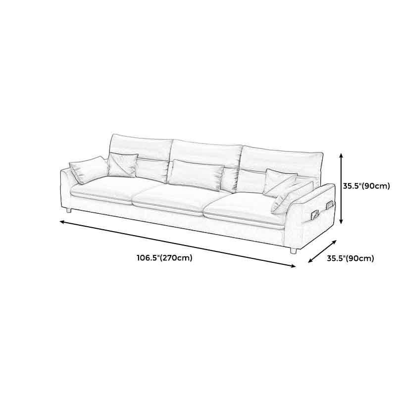 Contemporary Square Arm Sofa with Loose Back for Living Room, Apartment Clearhalo 'furn' 'furn_sofas' 'Furniture' 'furniture_sofas' 'kitchen' 'kitchen_sofas' 'Living Room Furniture' 'Sofa' 'sofas' 1200x1200_e5b518cb-3934-4ab6-8c9f-fcf1ac196750
