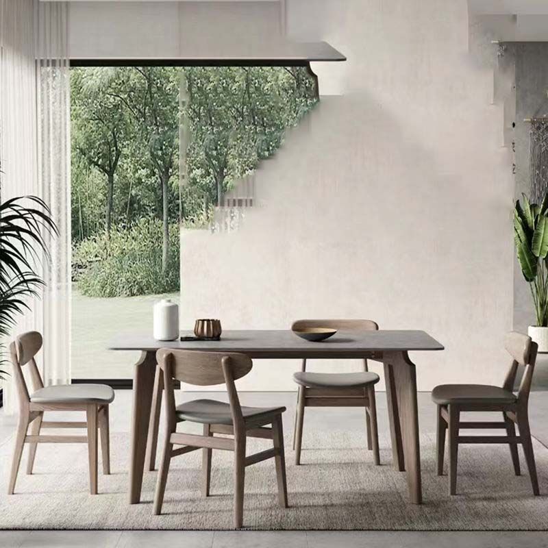 Mesa de comedor moderna de piedra sinterizada, mesa rectangular para uso doméstico