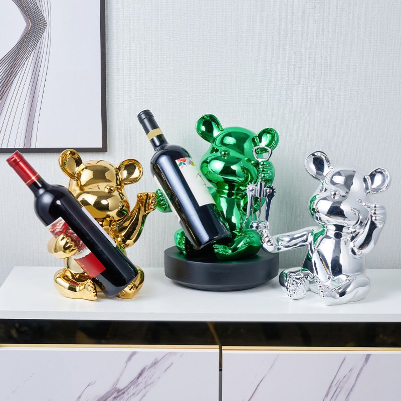 Glam Wine Bottle Rack Tabletop Resin Bottle Holder voor woonkamer