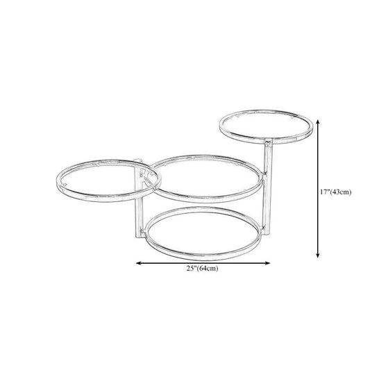 Round with Metal Accents Coffee Table Extendable Modern Glass Cocktail Table Clearhalo 'Coffee & Accent Tables' 'Coffee Tables' 'coffee_tables' 'furn' 'furn_coffee_tables' 'Furniture' 'furniture_coffee_tables' 'Living Room Furniture' 1200x1200_e5b7dba0-c9a7-4e78-b53a-0e99074f2844