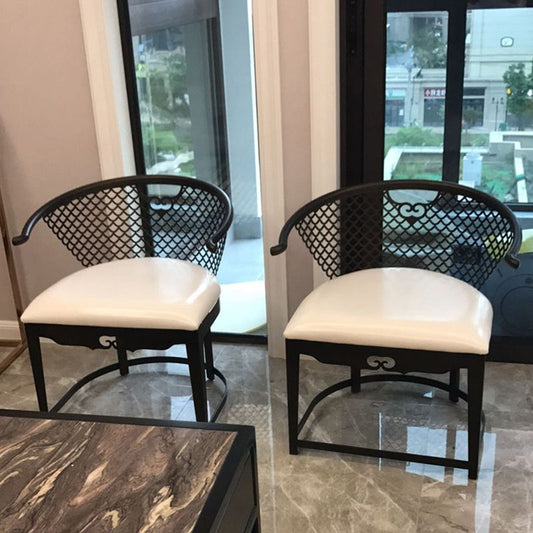 Silla de invitado de ala tapizada a la silla de brazo simple y moderno para el comedor