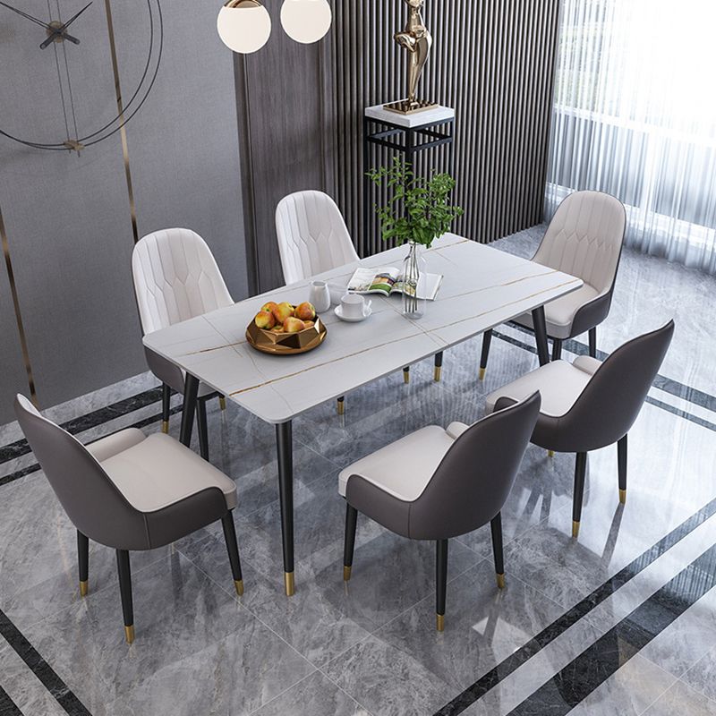 Modern Matte Finish Stone Dining Table Rectangle Dining Table Clearhalo ' dining_table' 'Dining Tables & Seating' 'Dining Tables' 'furn' 'furn_dining_table' 'Furniture' 'furniture_dining_table' 'Kitchen & Dining Furniture' 'kitchen&dining_furn' 'kitchen' 'kitchen_dining_table' 1200x1200_e5bd8ef9-ea60-4b42-955d-6f45191152ce