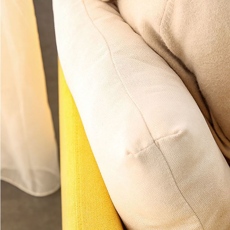 Slipcovered Fabric Sofa Scandinavian Square Arm Loose Back Sofa