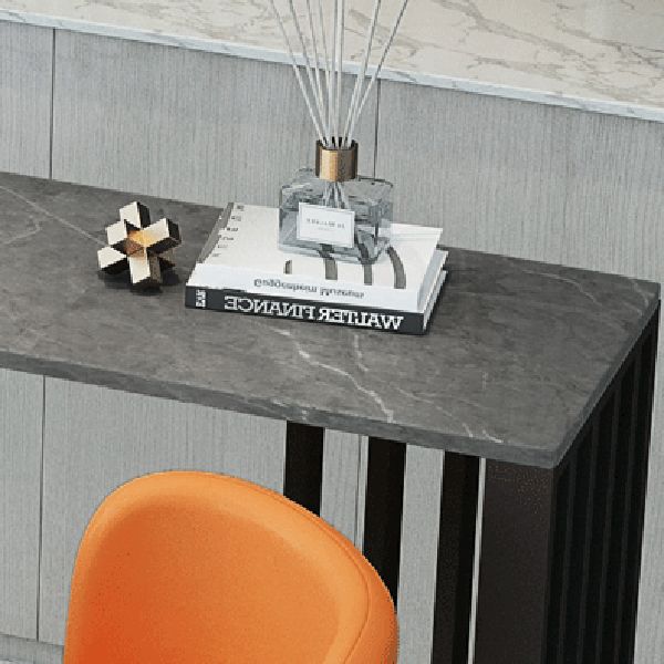 Rectangle Stone Bar Table Contemporary Bar Table with Double Pedestal Base Clearhalo 'Bar Furniture' 'Bar Tables' 'bar_tables' 'furn' 'furn_bar_tables' 'Furniture' 'Kitchen & Dining Furniture' 1200x1200_e5c03c23-fa8e-4b32-83f2-947bad70302b