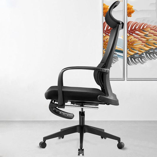 Modern Slide Office Chair Adjustable Seat Height Black Fixed Arms Desk Chair Clearhalo 'furn' 'furn_office_chair' 'Furniture' 'Office Chairs' 'Office Furniture' 'office_chair' 1200x1200_e5c21774-fd54-4bab-b504-5f8f2ee7772f