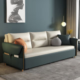 31.5 "H Hedendaags Faux Leather Square Arm Sofa Bed voor appartement