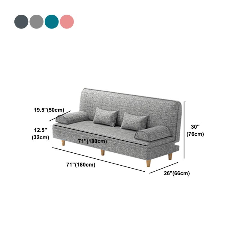 Divano convertibile di divano regolabile a bracciale senza braccio di lino per soggiorno, appartamento