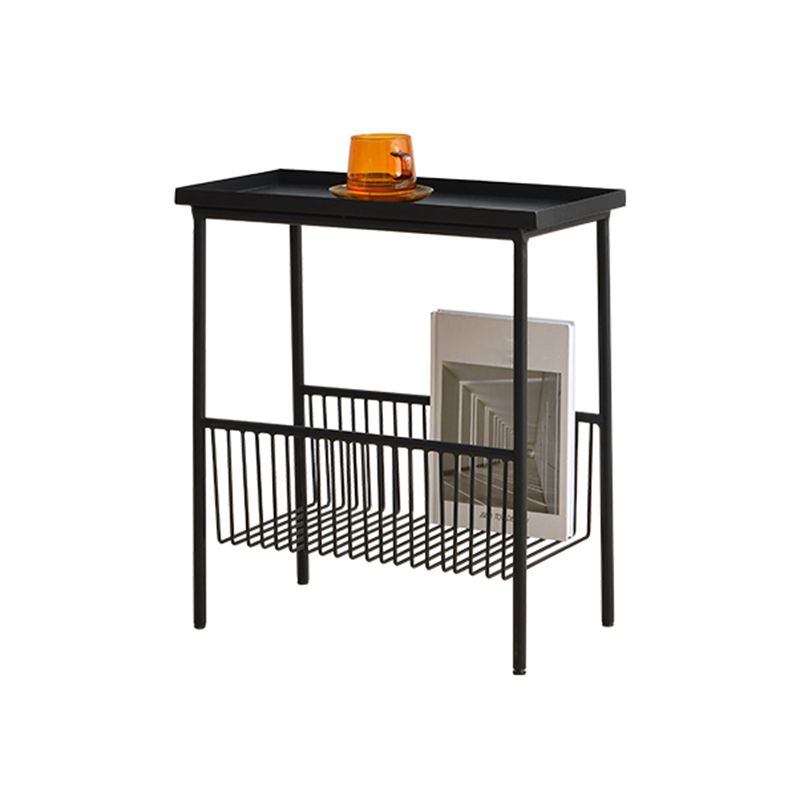 Contemporary Metal End Table Tray Top Accent Side Table with Storage Clearhalo 'Coffee & Accent Tables' 'End & Side Tables' 'end_side_tables' 'furn' 'furn_end_side_tables' 'Furniture' 'Living Room Furniture' 1200x1200_e5c41ed2-d5aa-4af3-a057-19071a520f81