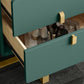 Green Make-up Vanity with 2 Storage Drawers 20.47" Wide Faux Leather Dresser Clearhalo 'Bedroom Furniture' 'furn' 'furn_makeup_vanities' 'Furniture' 'Makeup Vanities' 'makeup_vanities' 1200x1200_e5c440b3-16ff-415e-b23b-4d57ff0fff0b