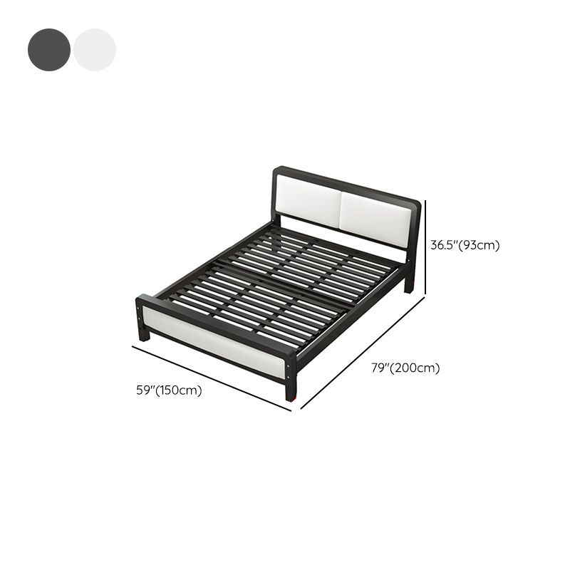 Contemporary Metal Bed with Slat Headboard Rectangular Adjustable Bed Clearhalo 'Bedroom Furniture' 'Beds' 'furn' 'furn_beds' 'Furniture' 1200x1200_e5c507bd-2dff-40c8-b40f-effffff0fad3