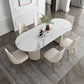 Glam Sintered Stone Oval Shape Dining Table White Standard Dining Table for Kitchen Clearhalo ' dining_table' 'Dining Tables & Seating' 'Dining Tables' 'furn' 'furn_dining_table' 'Furniture' 'furniture_dining_table' 'Kitchen & Dining Furniture' 'kitchen&dining_furn' 'kitchen' 'kitchen_dining_table' 1200x1200_e5c56f5e-5ec4-4c2a-93b4-2315b18d4770
