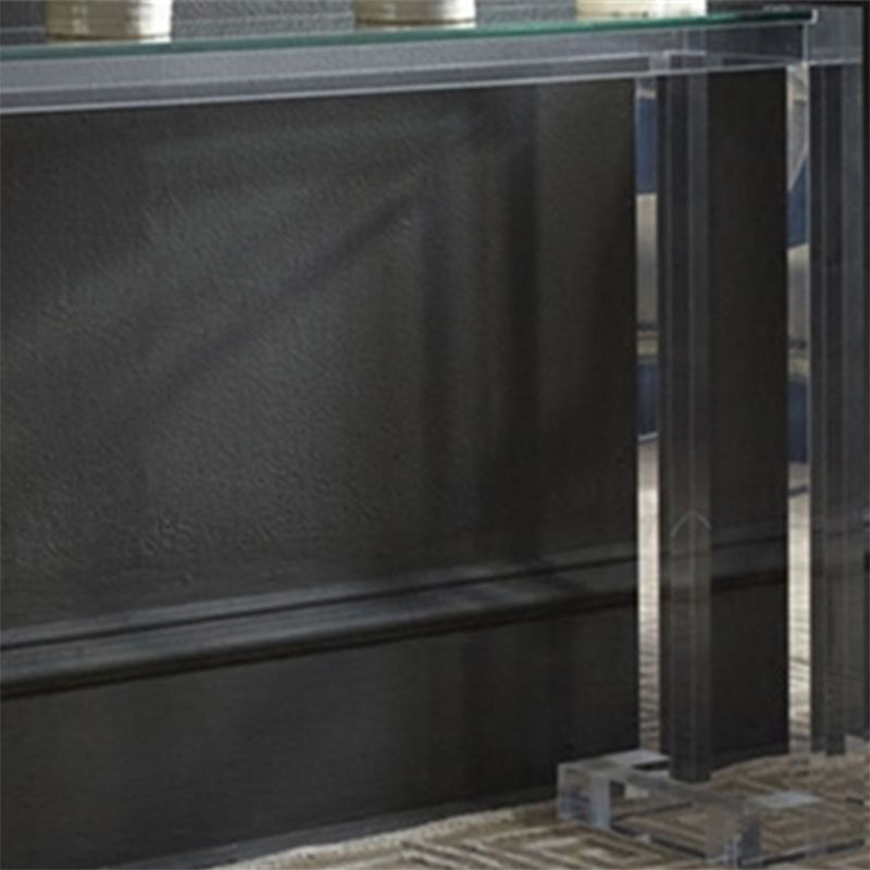 Tavolo di accento rettangolo acrilico moderno tavolo da console a 1 scaffale per sala