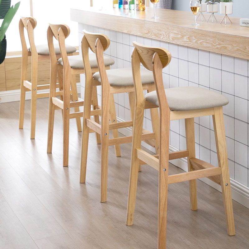 Scandinavian Milk Tea Shop Footrest Stool Matte Finish Solid Wood Bar Stool Clearhalo 'Bar Furniture' 'Bar Stools' 'bar_stools' 'furn' 'furn_bar_stools' 'Furniture' 'furniture_bar_stools' 'Kitchen & Dining Furniture' 1200x1200_e5c61886-fd4f-496d-b32d-e7d073a7c20a