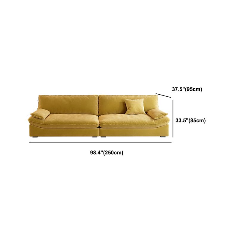 Divano a braccio top cuscino contemporaneo di divano colpido cucito in giallo