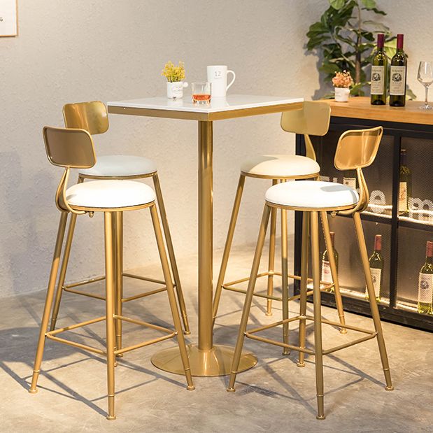 White Glam Style Round and Square Bar Table in Iron and Marble Milk Tea Shop Bar Table Clearhalo 'Bar Furniture' 'Bar Tables' 'bar_tables' 'furn' 'furn_bar_tables' 'Furniture' 'furniture_bar_tables' 'Kitchen & Dining Furniture' 1200x1200_e5c6ac47-37a5-4a87-ae0c-05877f2c1800