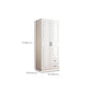 White Hinged Wardrobe Armoire with Garment Rod Modern Wardrobe Closet