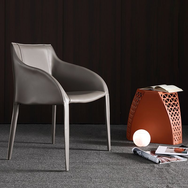 Faux Leather Dining Chairs Modern Dining Arm Chair for Kitchen Clearhalo 'Dining Chairs' 'Dining Tables & Seating' 'dining_chair' 'furn' 'furn_dining_chair' 'Furniture' 'Kitchen & Dining Furniture' 1200x1200_e5c8f2d7-1bdb-4267-b213-f32f09a52206