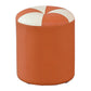 Modern Pouf Ottoman Genuine Leather Upholstered Tufted Cylinder Shape Ottoman