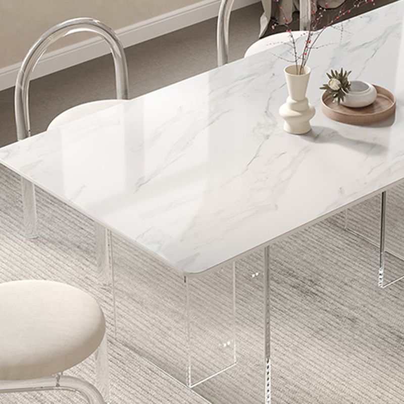 Acrylic Contemporary Dining Set 1/2/5 Pcs Rectangle Dining Table Set for Home Clearhalo 'Dining Room Sets' 'Dining Tables & Seating' 'dining_room_set' 'furn' 'furn_dining_room_set' 'Furniture' 'Kitchen & Dining Furniture' 1200x1200_e5cb0df2-be51-46fc-8feb-e0a2c69de415