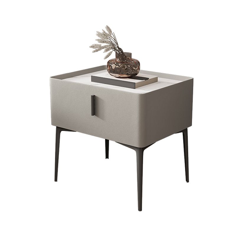 Modern Slate Nightstand Lower Shelf Bedside Cabinet with Drawer for Bedroom Clearhalo 'Bedroom Furniture' 'furn' 'furn_night_stand' 'Furniture' 'night_stand' 'Nightstands' 1200x1200_e5cb3cdc-a89c-4974-ab61-7ad177fd5e5a