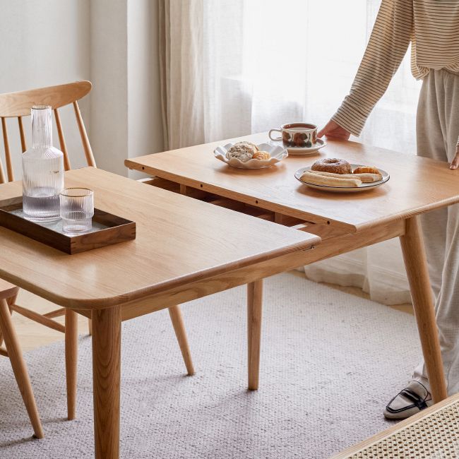 Modern Style Rectangle Extendable Wood Dining Table, 47.2" x 31.5" x 29.5" Clearhalo 'Dining Tables & Seating' 'Dining Tables' 'dining_table' 'furn' 'furn_dining_table' 'Furniture' 'Kitchen & Dining Furniture' 1200x1200_e5cbadb9-c726-4481-8ebb-6140c6419a3b