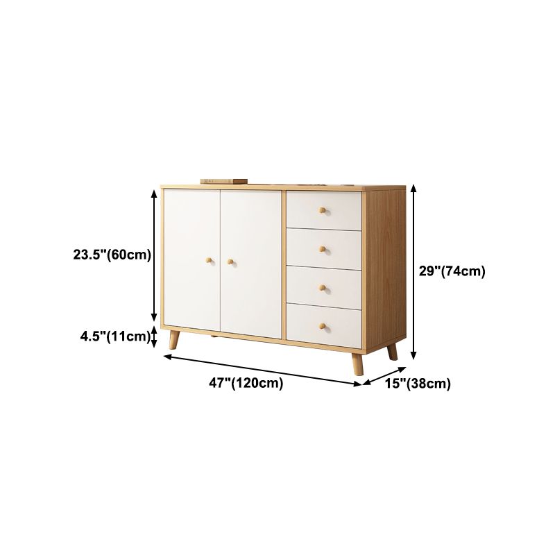 Server da pranzo bianco in legno ingegnerizzato in stile moderno per cucina