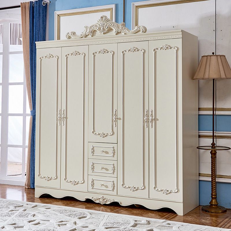 French Country Wardrobe Cabinet with Shelves Wood Wardrobe Closet