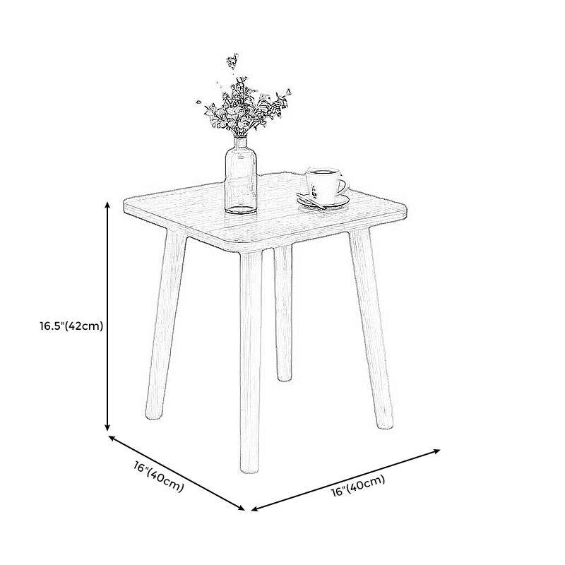 16.5 "高さの正方形の端テーブル黒/白/茶色の木材4脚サイドテーブル