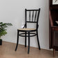 インダストリアルスタイルのサイドチェアスラットバックソリッドウッドダイニングチェアホーム用