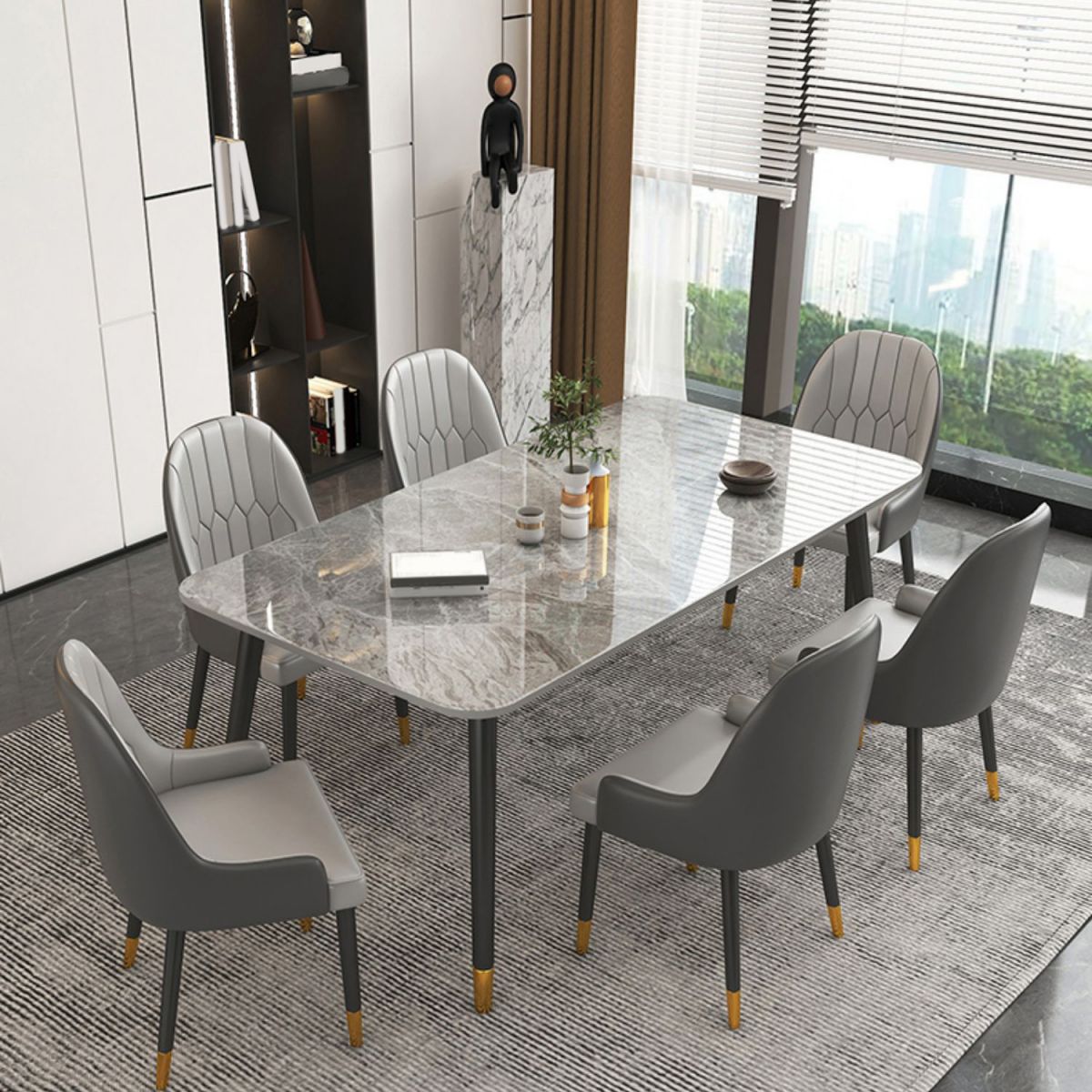 Juego de comedor de estilo nórdico 1/2/5/7 PCS Set para uso en el hogar