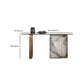 14 inch Wide Glam Accent Table Rectangle Stone Console Table for Hall