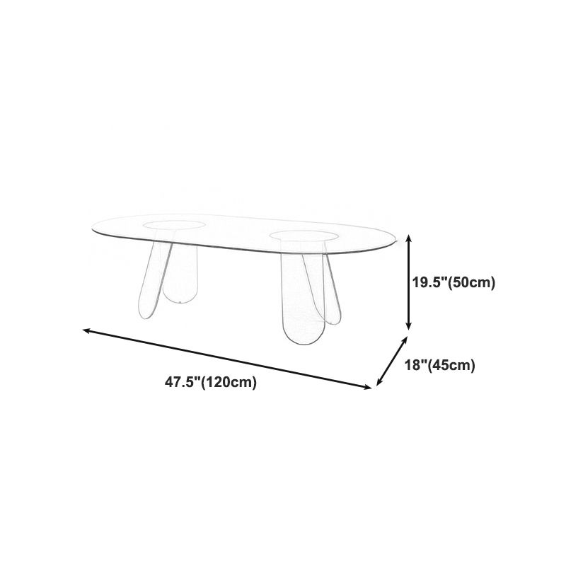 Modern Round/Elliptical Coffee Table Colored Plastic Cocktail Table Clearhalo 'Coffee & Accent Tables' 'Coffee Tables' 'coffee_tables' 'furn' 'furn_coffee_tables' 'Furniture' 'furniture_coffee_tables' 'Living Room Furniture' 1200x1200_e5ce69f8-22ed-443f-9196-9a3de2b11bf2