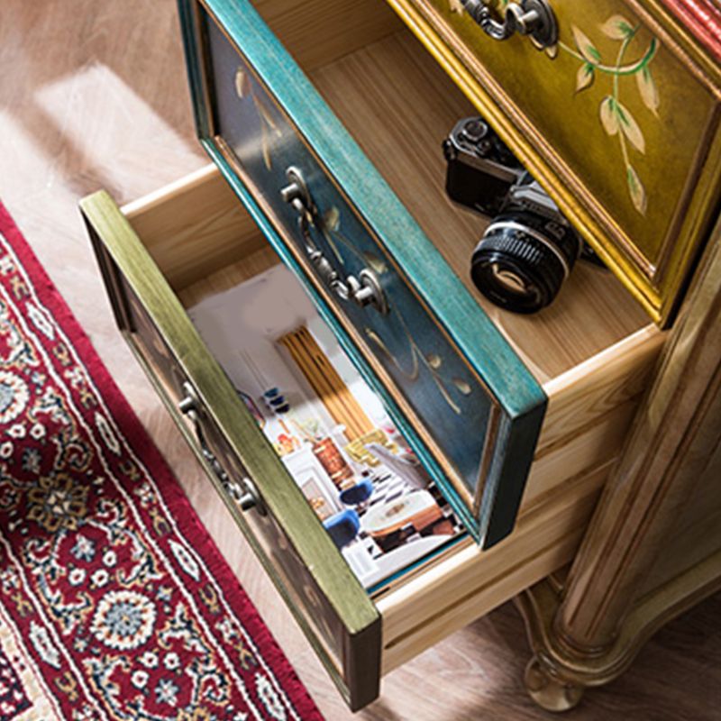 Style traditionnel lingerie verticale coffre en bois commode coffre pour chambre à coucher