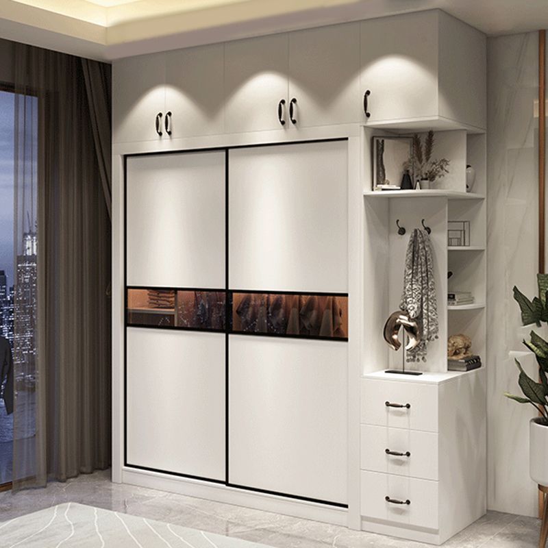 Eigentijdse garderobe armoire houten garderobe kast met planken