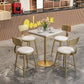 Glam Bar Table in Metal Pedestal Faux Marble Top Bar Dining Table for Small Places Clearhalo 'Bar Furniture' 'Bar Tables' 'bar_tables' 'furn' 'furn_bar_tables' 'Furniture' 'Kitchen & Dining Furniture' 1200x1200_e5d1c697-b379-4c0a-9bab-6bb3f1d6f013