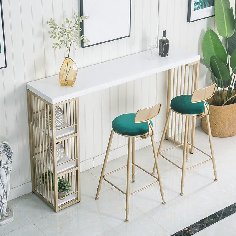 Glam Style Pub Table Rectangle Solid Wood Double Pedestal Bar Table for Indoor Clearhalo 'Bar Furniture' 'Bar Tables' 'bar_tables' 'furn' 'furn_bar_tables' 'Furniture' 'Kitchen & Dining Furniture' 1200x1200_e5d1d7fe-1daf-4f97-a310-be4061d3b14a