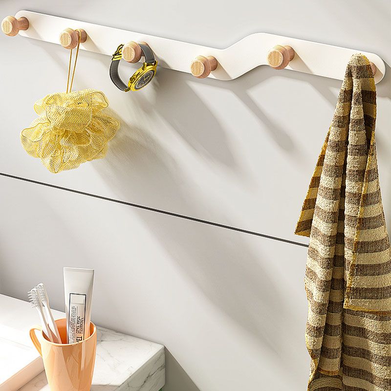 Metal and Wood Coat Rack Contemporary Style Home Wall Hanging Coat Hanger Clearhalo 'Entry & Mudroom Furniture' 'furn' 'furn_hall_tree_coat_racks' 'Furniture' 'Hall Trees & Coat Racks' 'hall_tree_coat_racks' 1200x1200_e5d280fc-2f5e-4109-aa76-30136f76c7e3