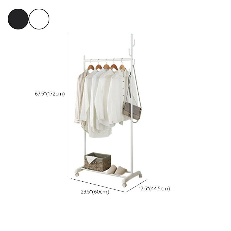 Appendiabiti metallici contemporanei in piedi per scaffalatura con ganci per cappotto